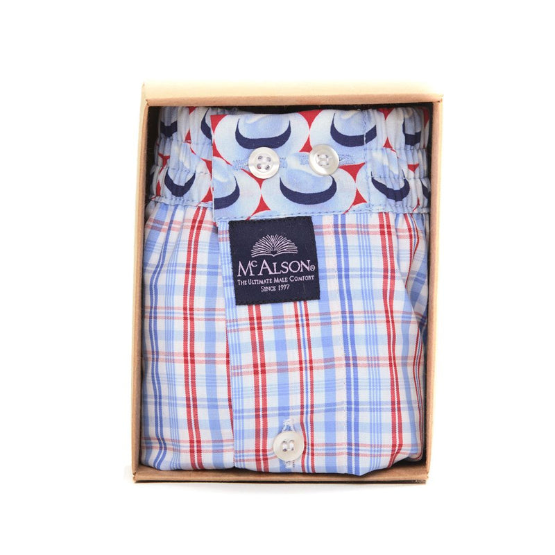 M3905 - Checkered light blue & red